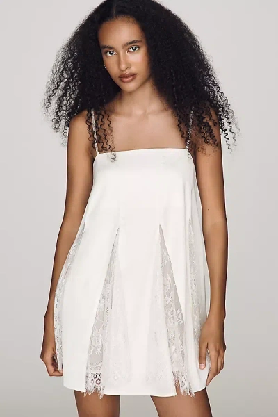 Endless Rose Lace Godet Mini Dress In White