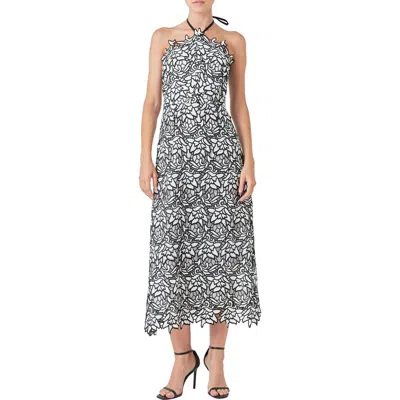 Endless Rose Lace Halter Dress In White/black