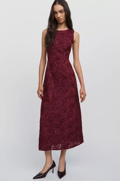 Endless Rose Lace Midi Dress In Burgundy