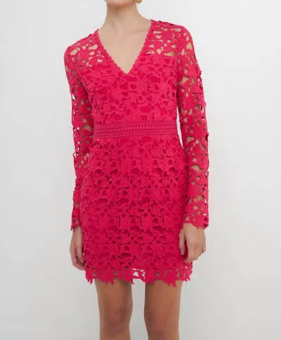 Endless Rose Lace Mini Dress In Fuchsia In Pink