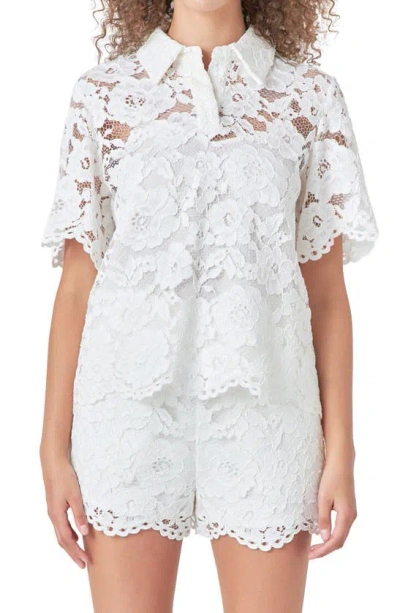 Endless Rose Lace Shirt In White
