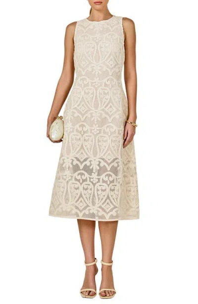 Endless Rose Lace Sleeveless Midi Dress In Neutral