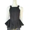 Endless Rose Lace Sleeveless Peplum Top In Black In Black