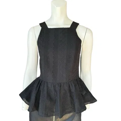 Endless Rose Lace Sleeveless Peplum Top In Black