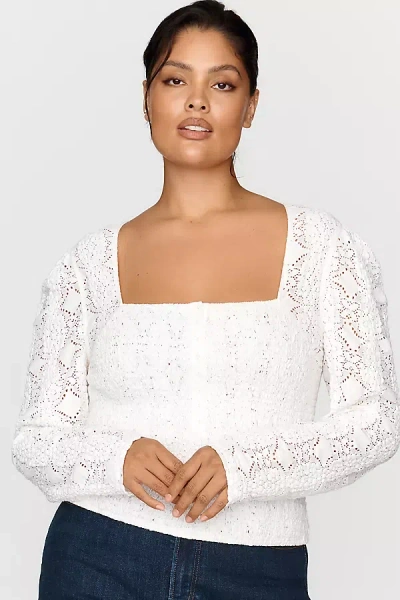 Endless Rose Lace Square Neck Blouse In White