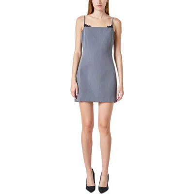 Endless Rose Lace Trim Sleeveless Minidress In Blue