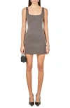 Endless Rose Lace Trim Sleeveless Minidress In Gray
