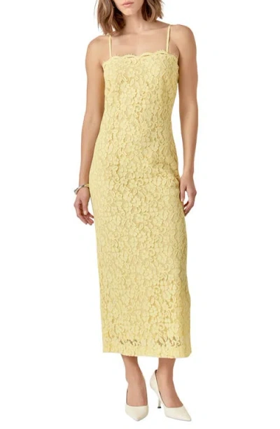 Endless Rose Lacy Column Dress In Butter
