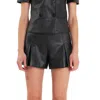 Endless Rose Leather Pleated Shorts In Black
