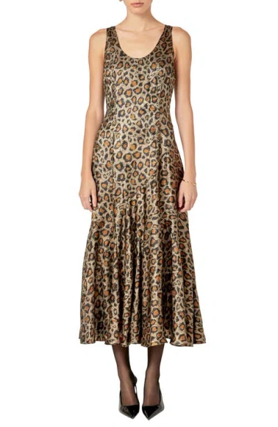 Endless Rose Leopard Print Ruffle Hem Dress In Animal Print