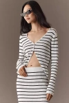 Endless Rose Lightweight V-neck Cardigan Sweater In Neutral
