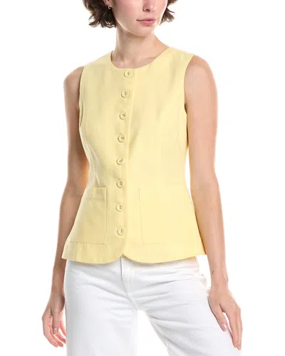Endless Rose Linen-blend Long Top In Yellow