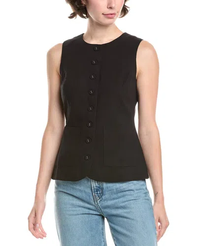 Endless Rose Linen-blend Long Top In Black