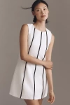 Endless Rose Linen Blend Shift Dress In White/black