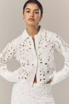 Endless Rose Long-sleeve Lace Buttondown Blouse In White