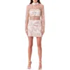 Endless Rose Long Sleeve Sequin Minidress In Champagne