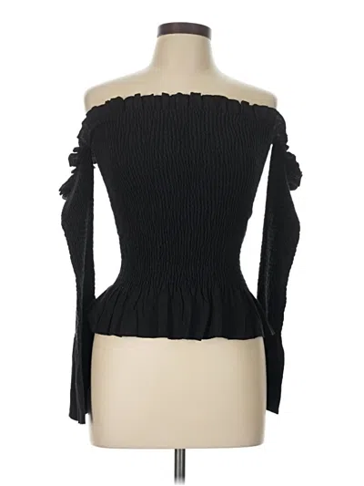 Pre-owned Endless Rose Long Sleeve Top Black Off The Shoulder Neckline Tops
