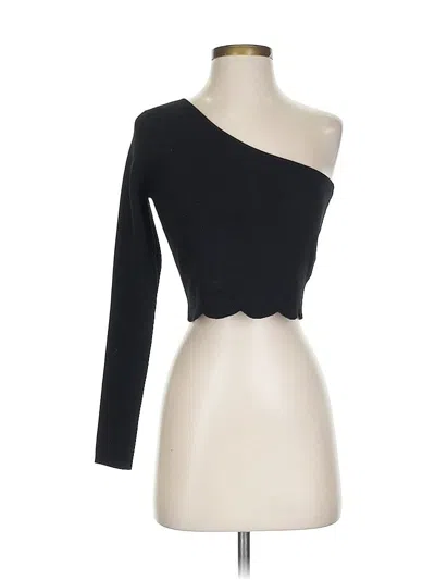 Endless Rose Long Sleeve Top Black One Shoulder Neckline Tops In Multi