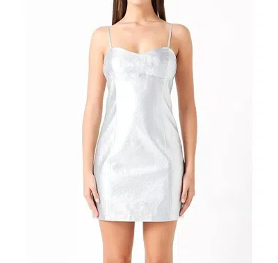 Endless Rose Metallic Mini Dress In Silver