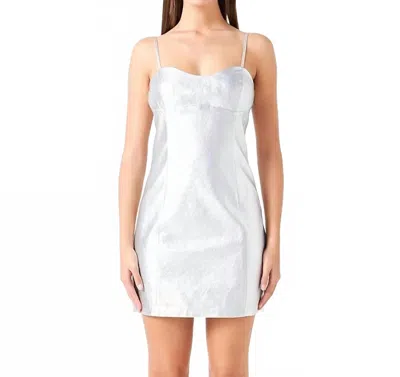 Endless Rose Metallic Mini Dress In Silver