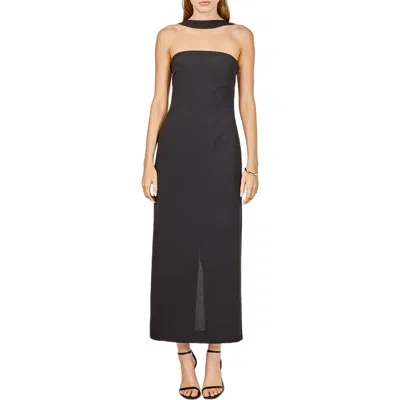 Endless Rose Neck Detail Fitted Maxi Dress In Black