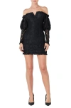 Endless Rose Women's Off-the-shoulder Fitted Mini Dress In Black