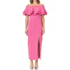 Shop Endless Rose Off The Shoulder Ruffle Maxi Sweater Dress In Orchid