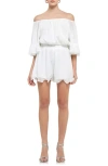 Endless Rose Ruffled Sleeve Romper In White