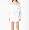 Endless Rose Off The Shoulder Chiffon Romper In White