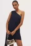Endless Rose One-shoulder Asymmetric Mini Dress In Blue