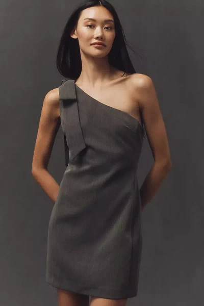 Endless Rose One-shoulder Bow Mini Dress In Black