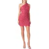 Endless Rose One-shoulder Mesh Fringe Minidress In Burgundy