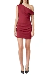 Endless Rose One-shoulder Minidress In Red