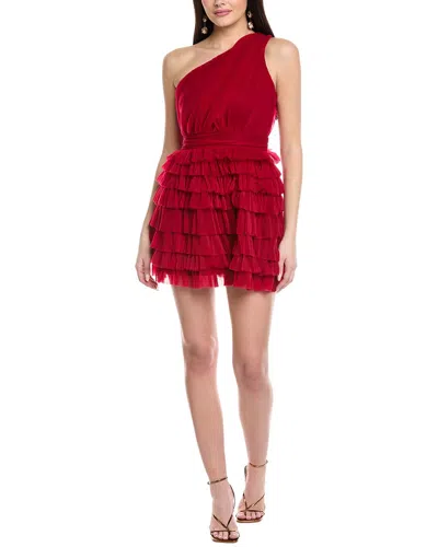 Endless Rose One-shoulder Tulle Dress In Red