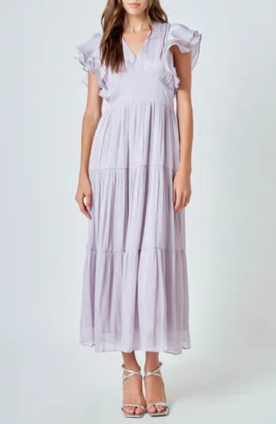 Endless Rose Open Back A-line Dress In Gray