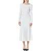 Endless Rose Open Back Long Sleeve Midi Sweater Dress In Cream