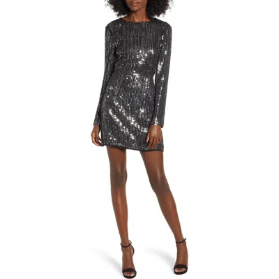 Endless Rose Open Back Sequin Dress In Gray