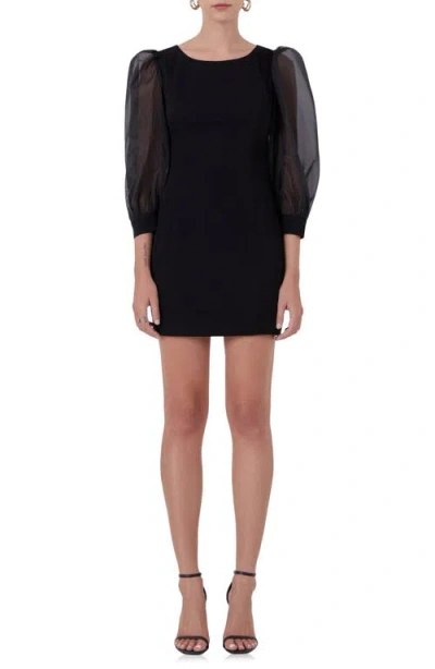 Endless Rose Women's Ganza Blouson Mini Dress In Black