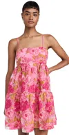 Endless Rose Sleeveless Floral Jacquard Mini Dress In Pink