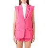 Endless Rose Sax Oversized Vest Blazer In Fuchsia In Fuchsia