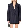 Endless Rose Oversize Pinstripe Blazer In Multi