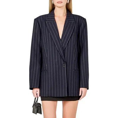 Endless Rose Oversize Pinstripe Blazer In Multi