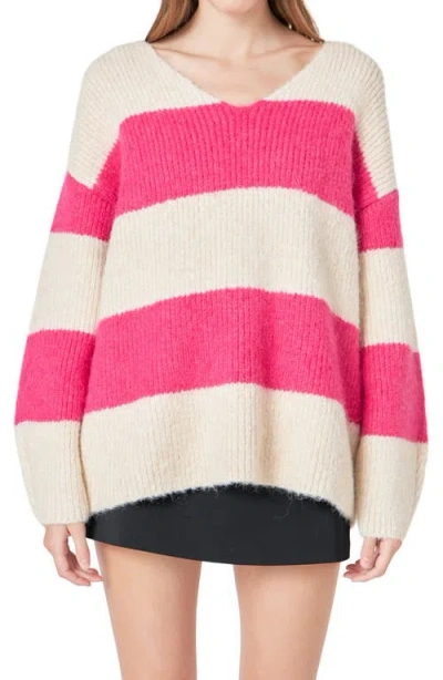 ENDLESS ROSE ENDLESS ROSE OVERSIZE STRIPE SWEATER