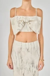 Endless Rose Oversized Bow Cropped Top In White