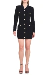 Endless Rose Women's V-neck Long Sleeve Knit Mini Dress In Black