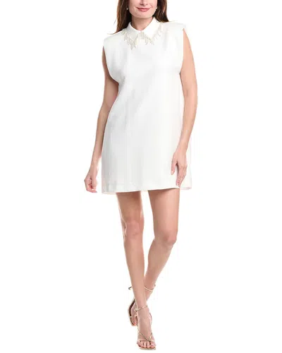 Endless Rose Pearl Collar Shift Dress In White
