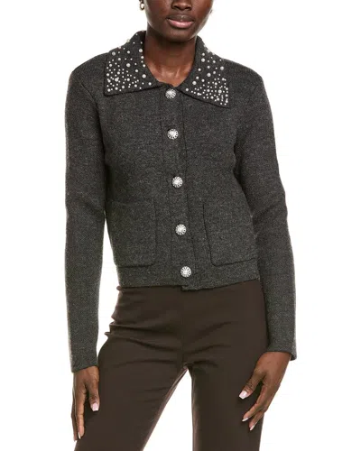 ENDLESS ROSE ENDLESS ROSE PEARL-EMBELLISHED COLLAR CARDIGAN