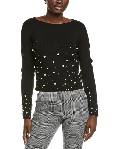Endless Rose Pearl-embellished Sweater In Black