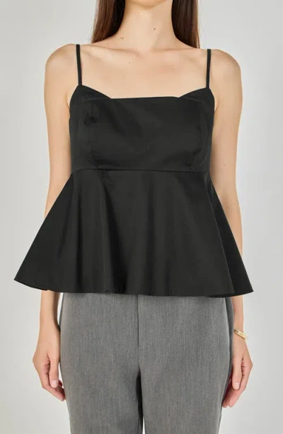 Endless Rose Peplum Camisole In Black