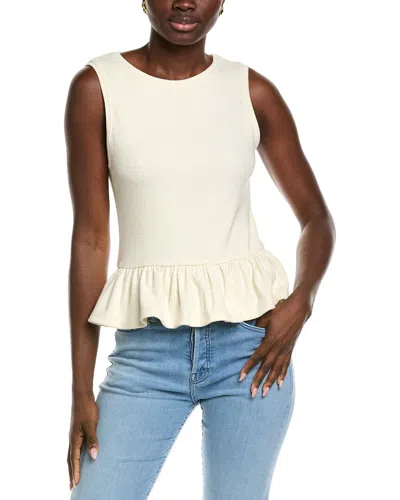 Endless Rose Peplum Knit Top In White
